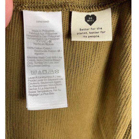 Madewell Olive Green Textured‎ Ponte Balloon Sleeve Mini Dress Size Small - Picture 8 of 10